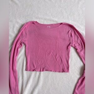 Pink pacsun long sleeve crop top